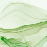 green ink on a white background