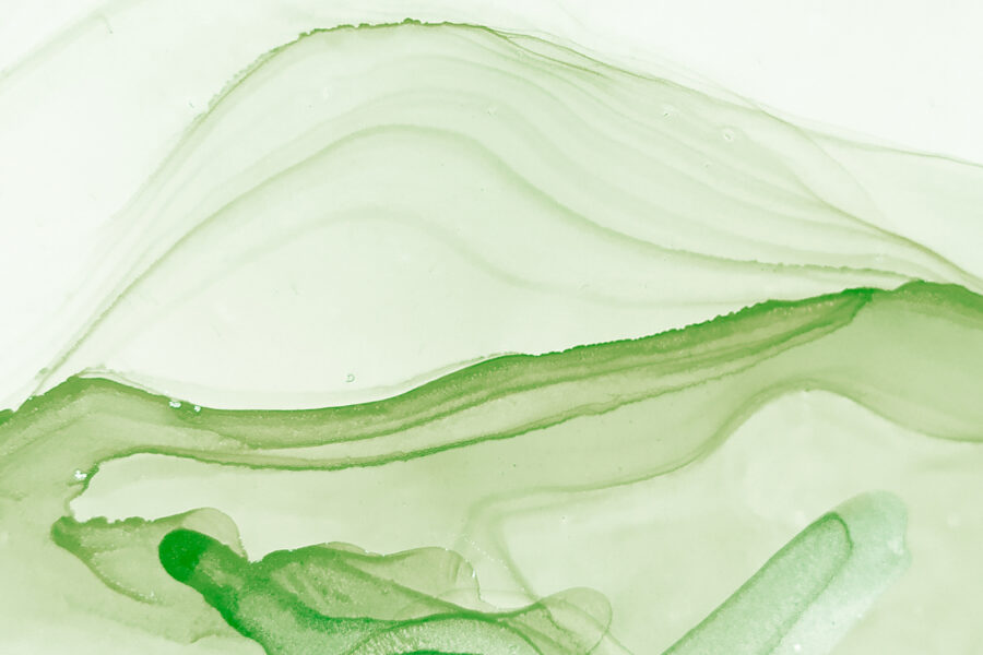 green ink on a white background