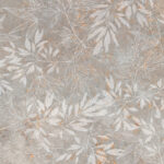 Print oof plants over beige ceramic